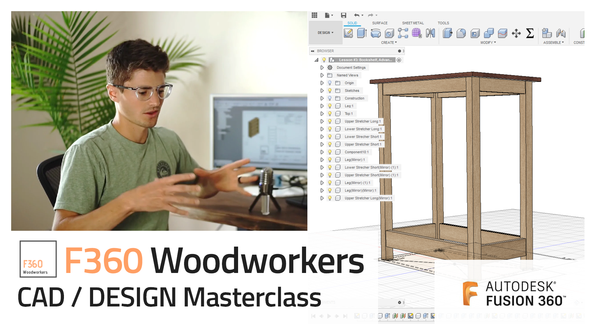 F360 Woodworkers Cad Design Masterclass All Lessons Fusion 360 For Woodworkers